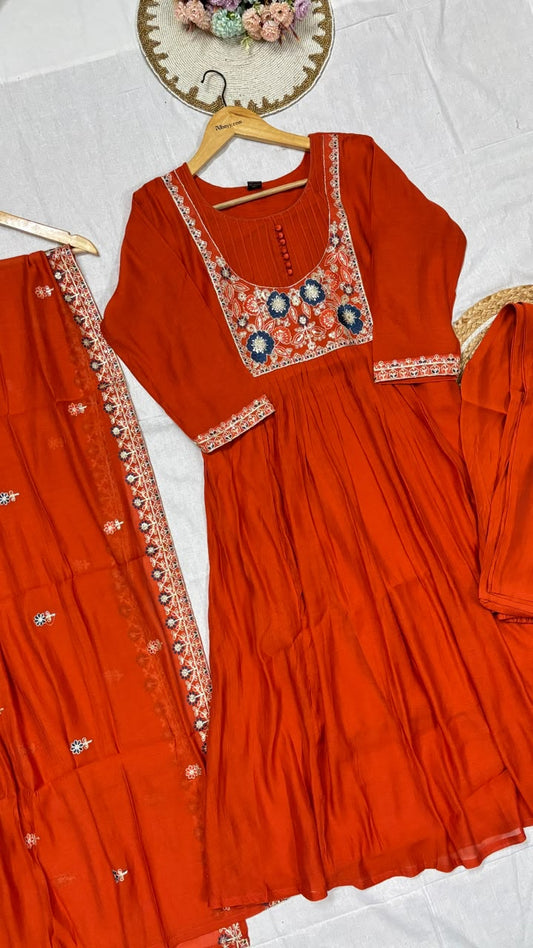 Mul chanderi suit set