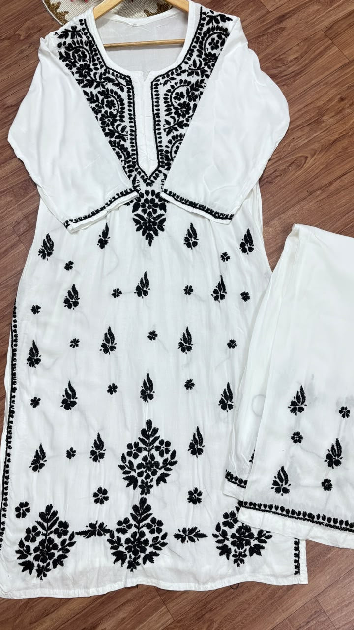 Rayon material chikankari