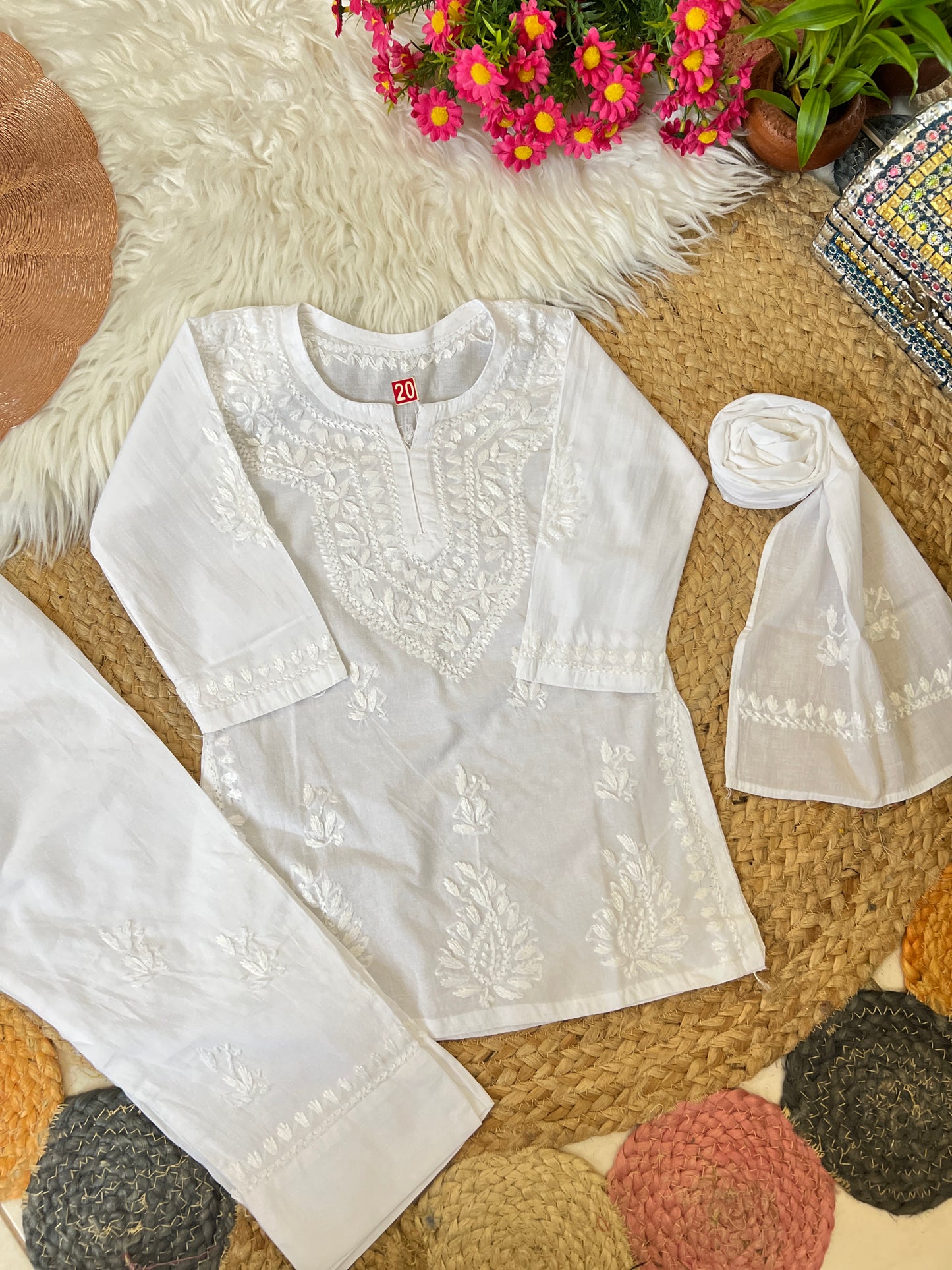 Beautiful chikankari dress in soft cotton