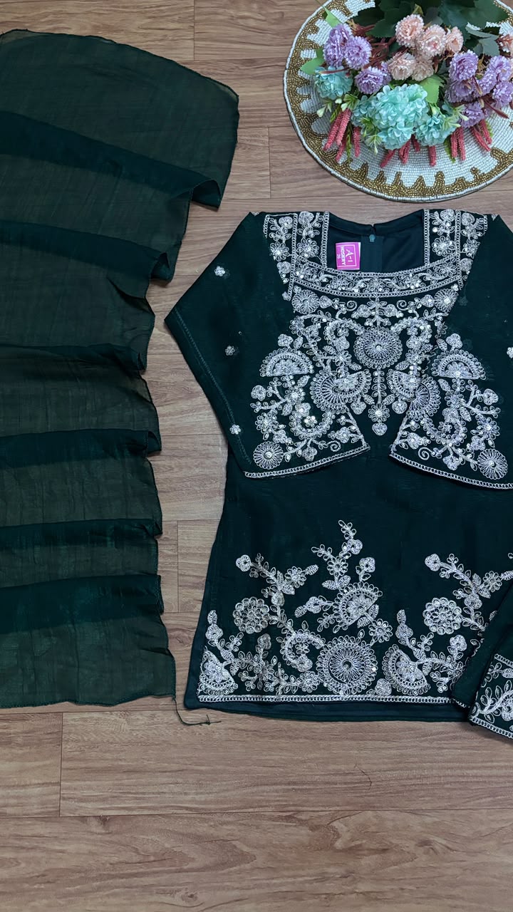 Kids wear full embroidery and sequins work