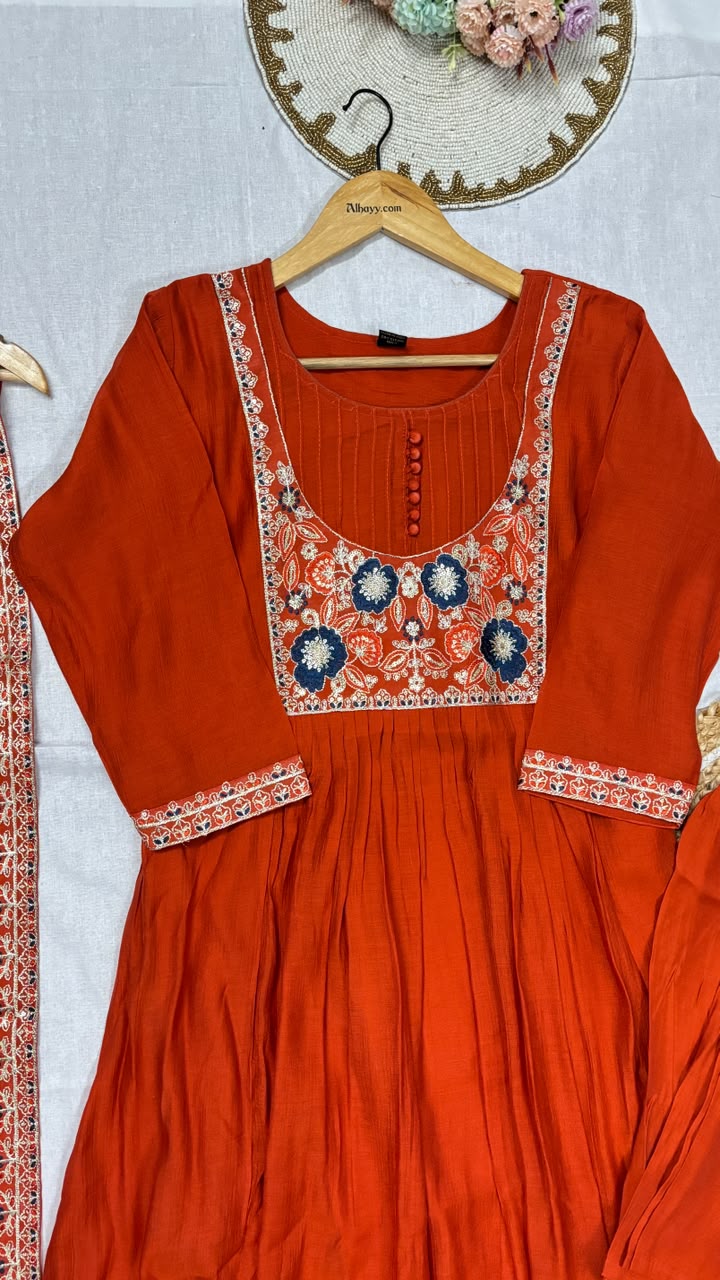 Mul chanderi suit set