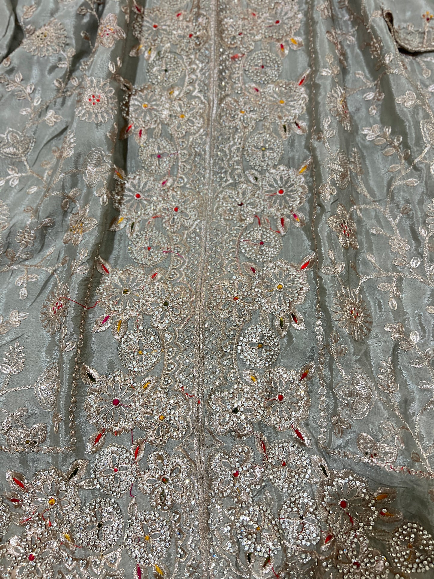 Premium suit set in silk with full embroidery and stone work CBRP2064
