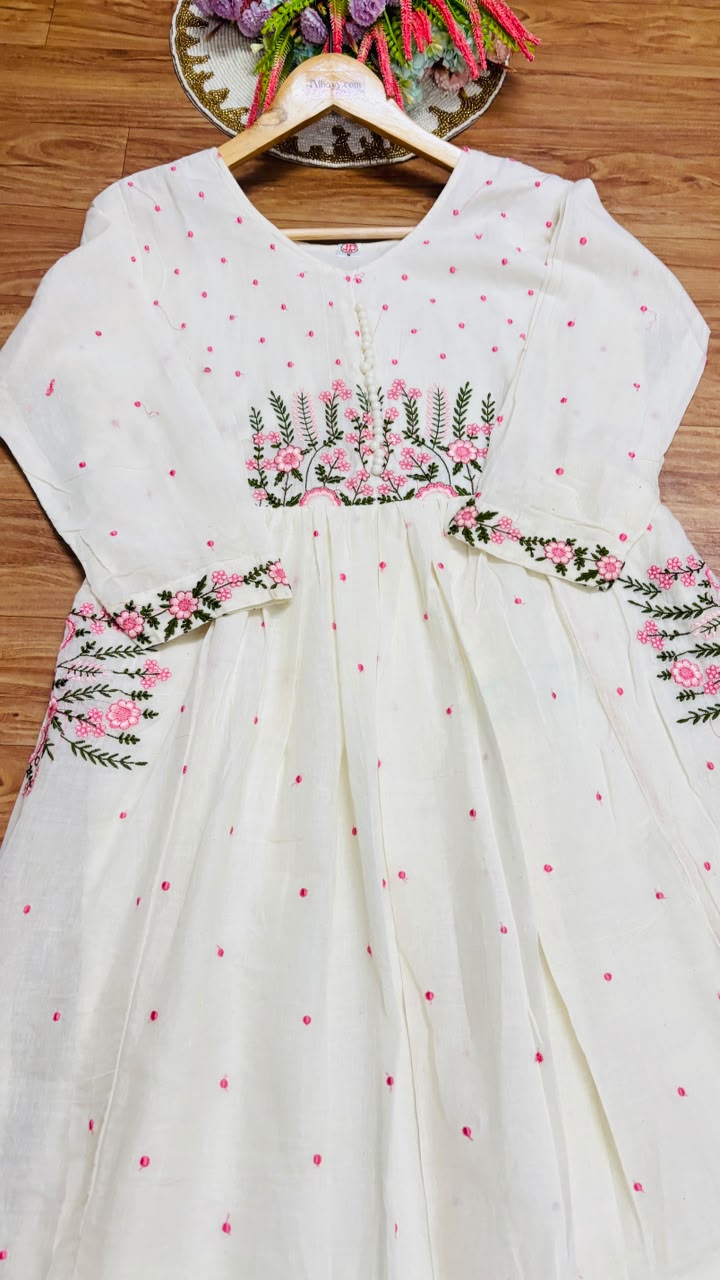 Mul cotton frock dupatta set