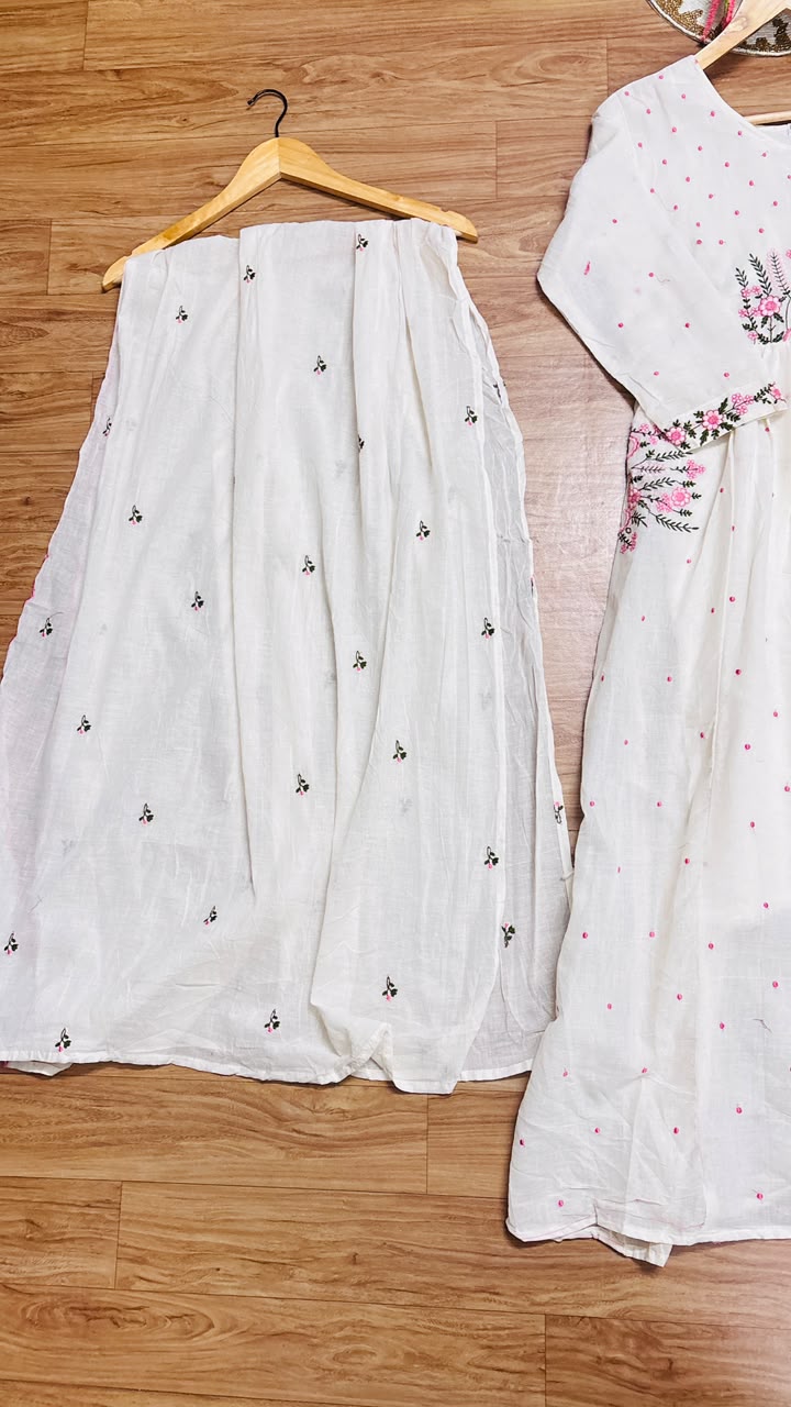 Mul cotton frock dupatta set