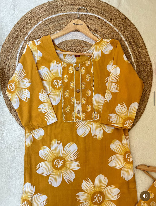 Cotton kurtie pant set