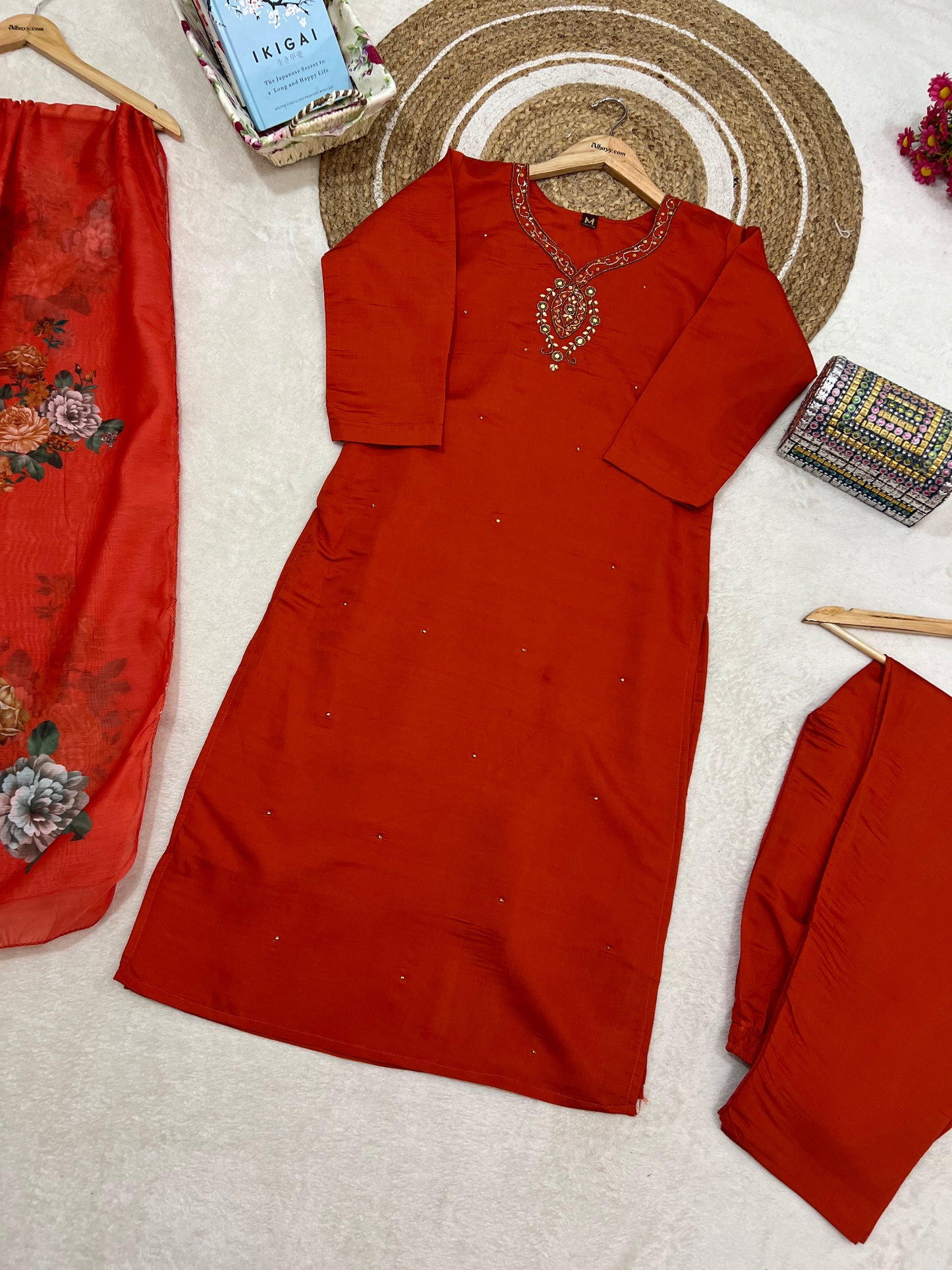 Roman silk beautiful suit set