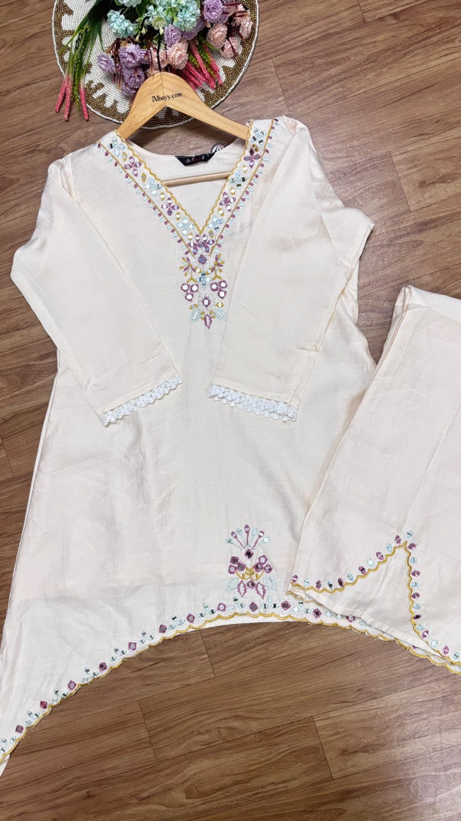 Beautiful cord set cotton silk material