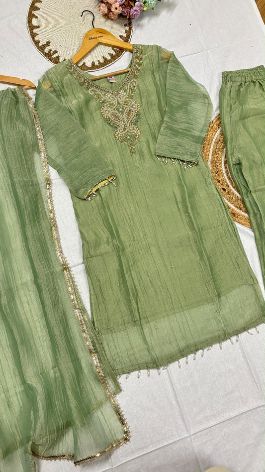 Mul chanderi suit set