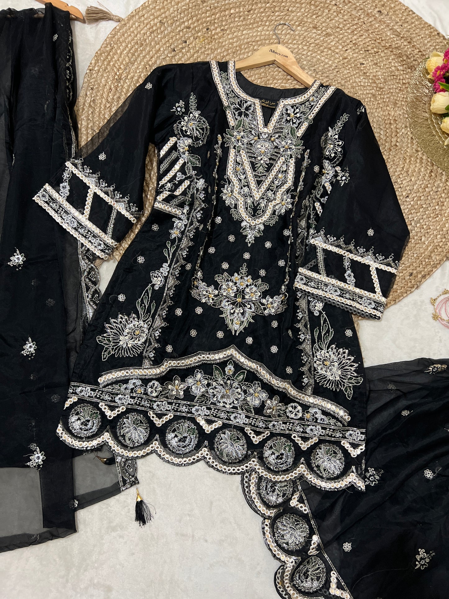 Premium Suit set -material organza with full embroidery and sequins work CBRP2064