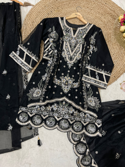 Premium Suit set -material organza with full embroidery and sequins work CBRP2064