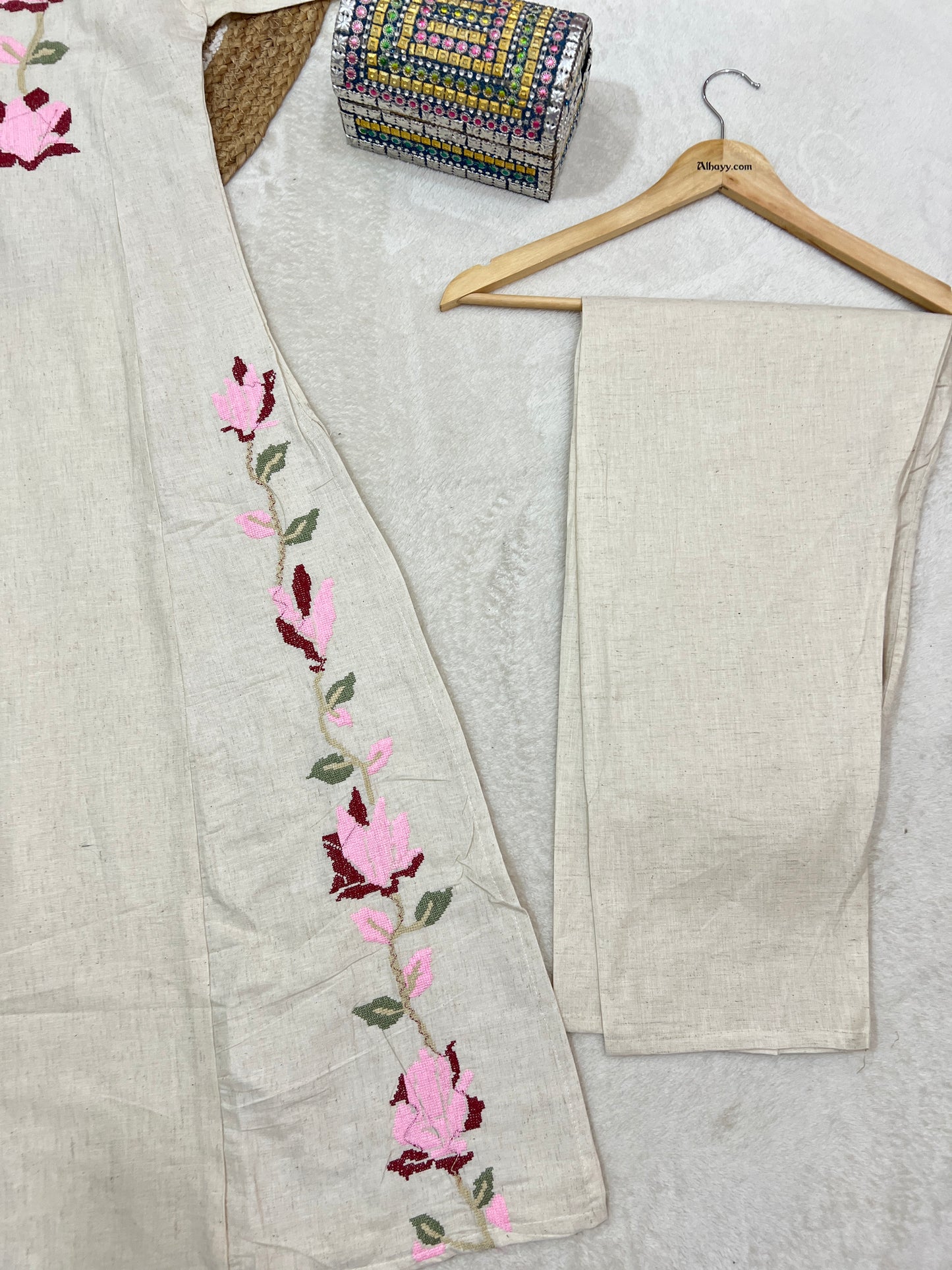 Khadi cord set with embroidery