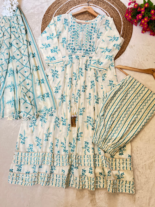 Cotton rayon frock set