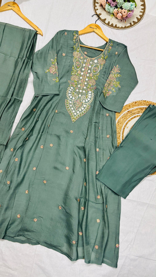 Suit set Mul chanderi