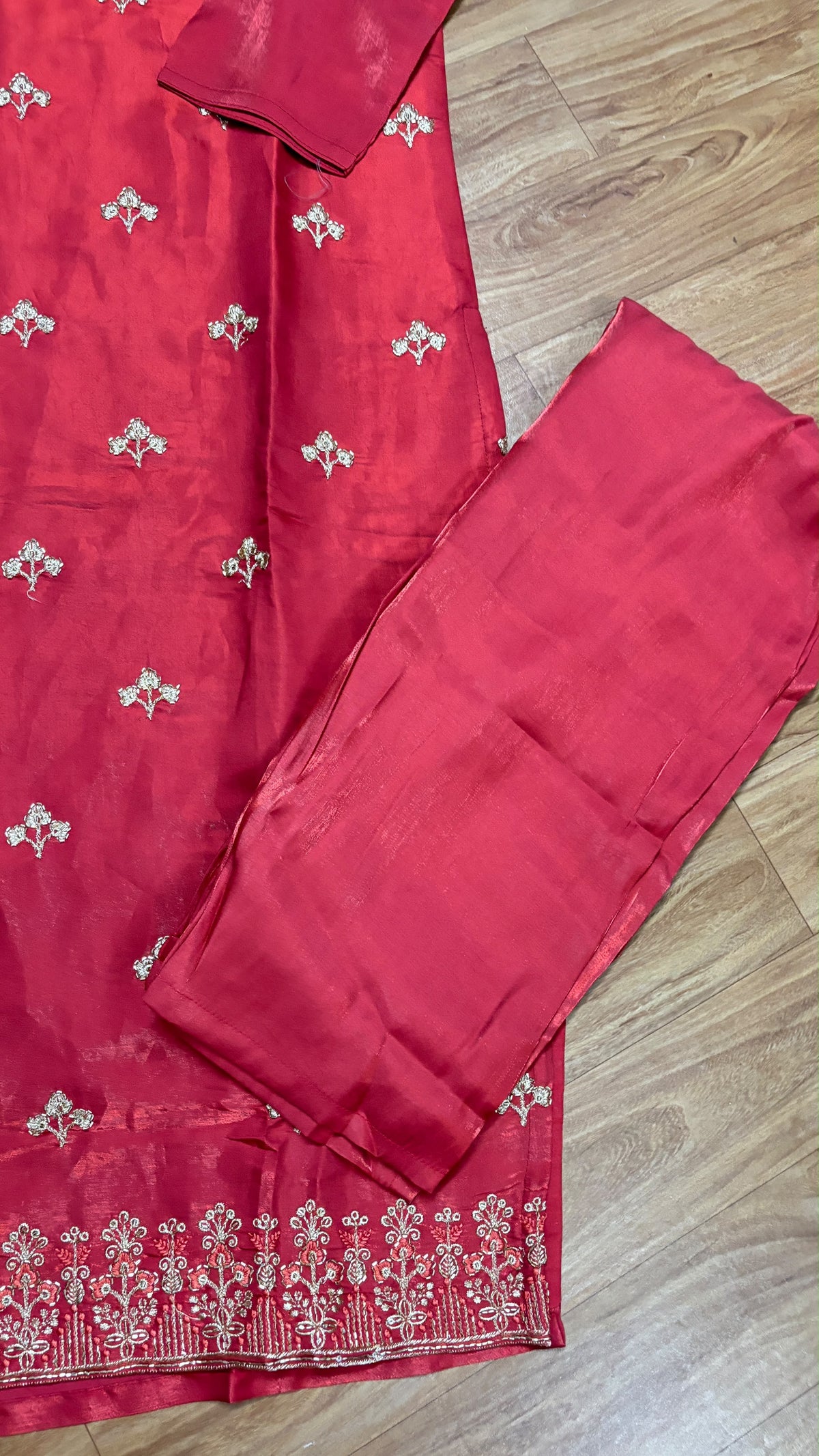 Suit set roman silk material