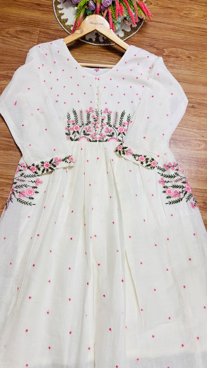 Mul cotton frock dupatta set