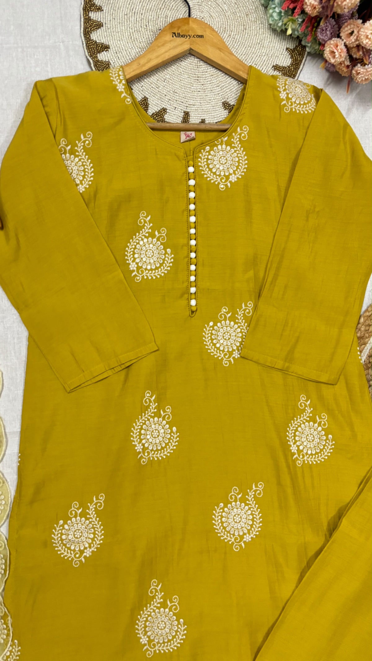 Silk suit set organza dupatta