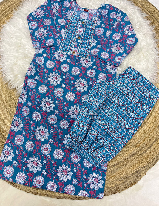 Cotton kurtie pant set