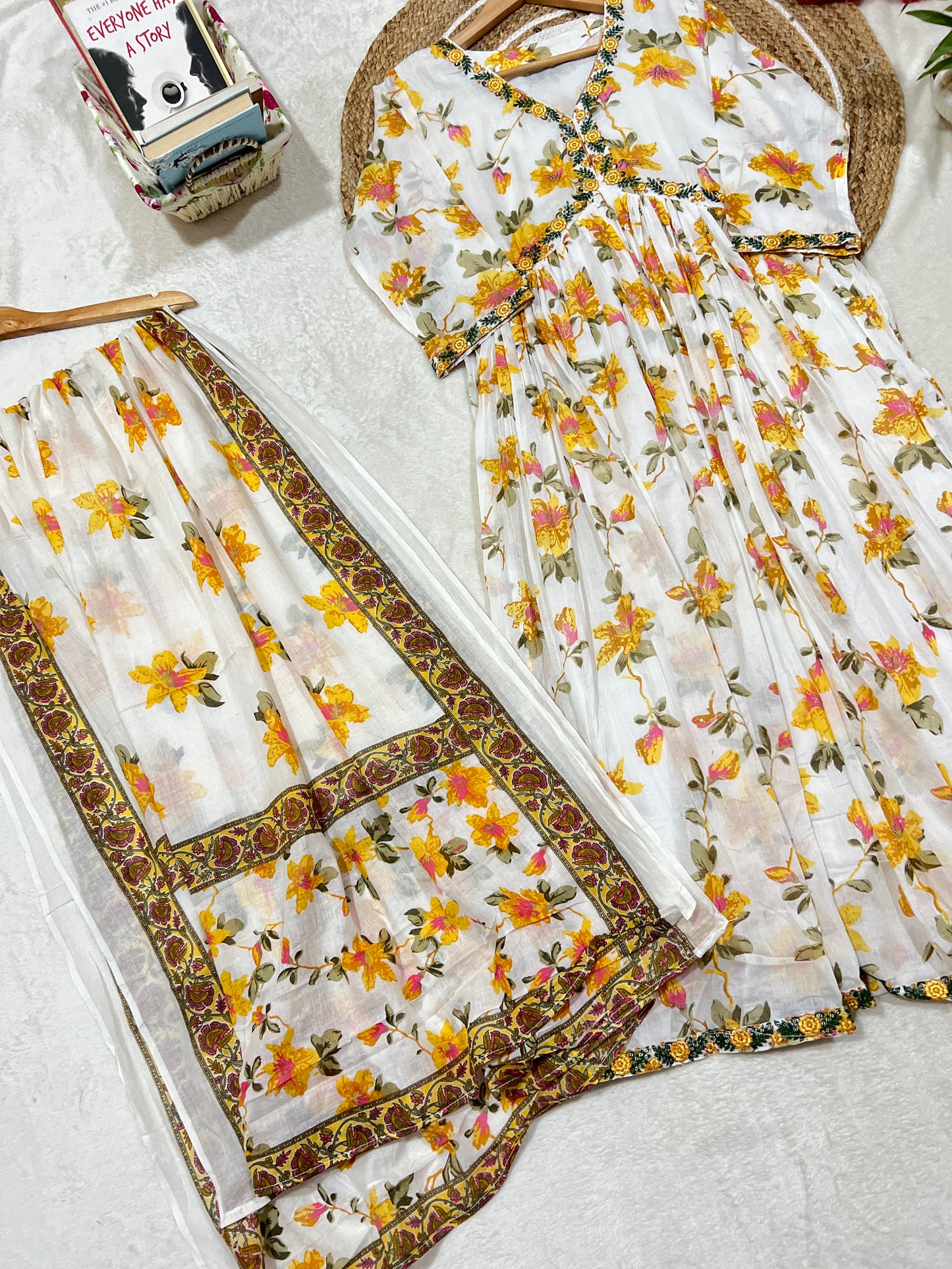 Mul cotton frock with dupatta and pant