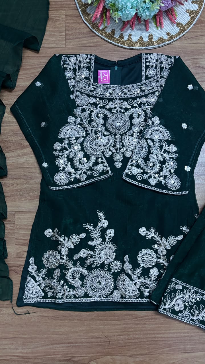 Kids wear full embroidery and sequins work