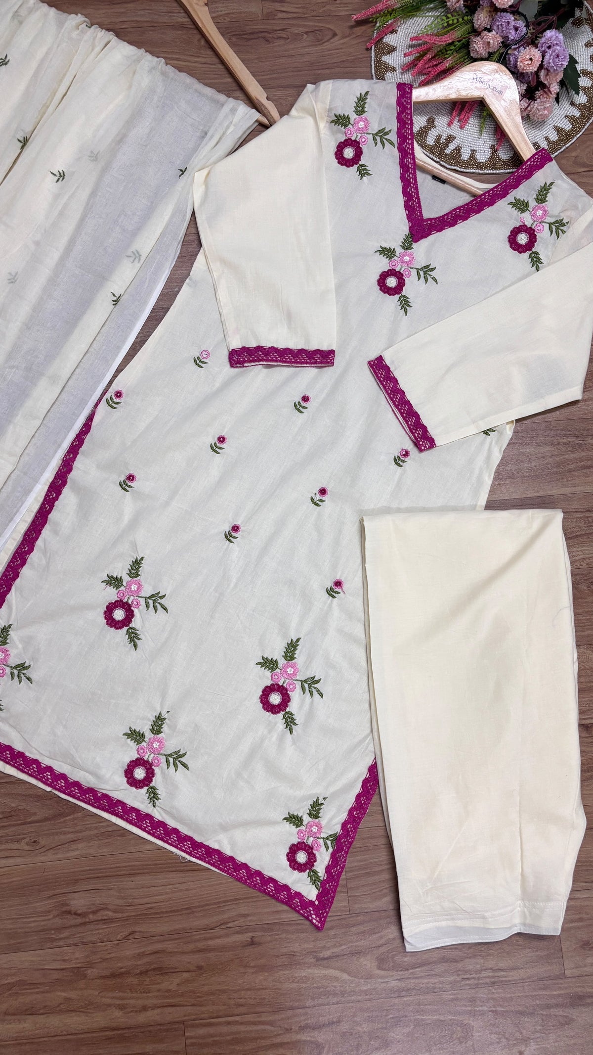 Pure cotton dress full embroidery