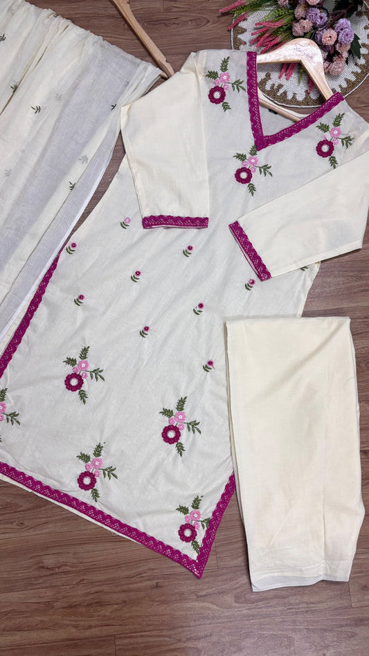 Pure cotton dress full embroidery