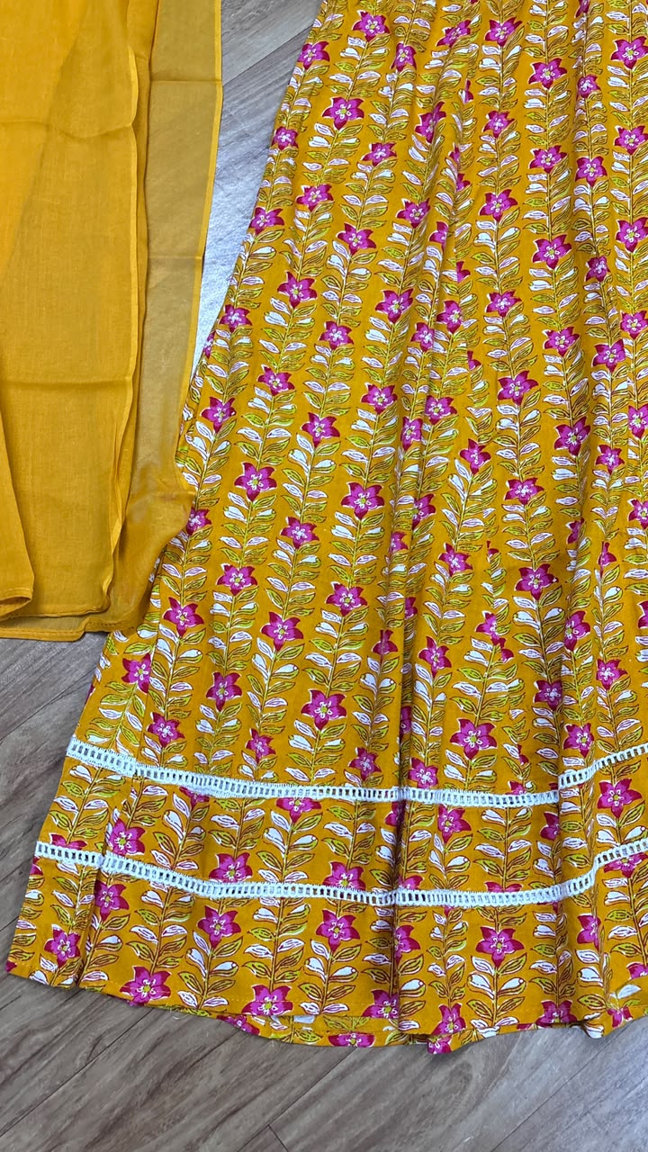 Cotton frock Dupatta set