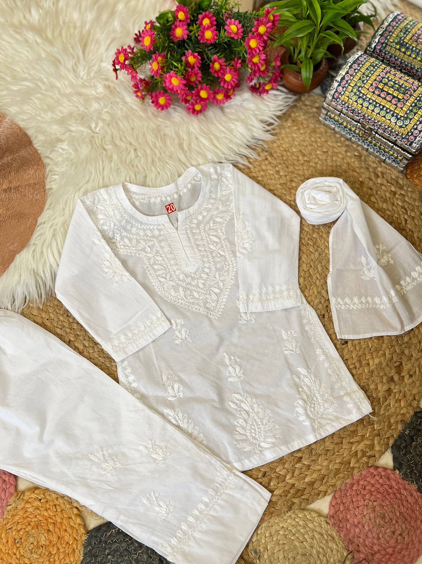 Beautiful chikankari dress in soft cotton