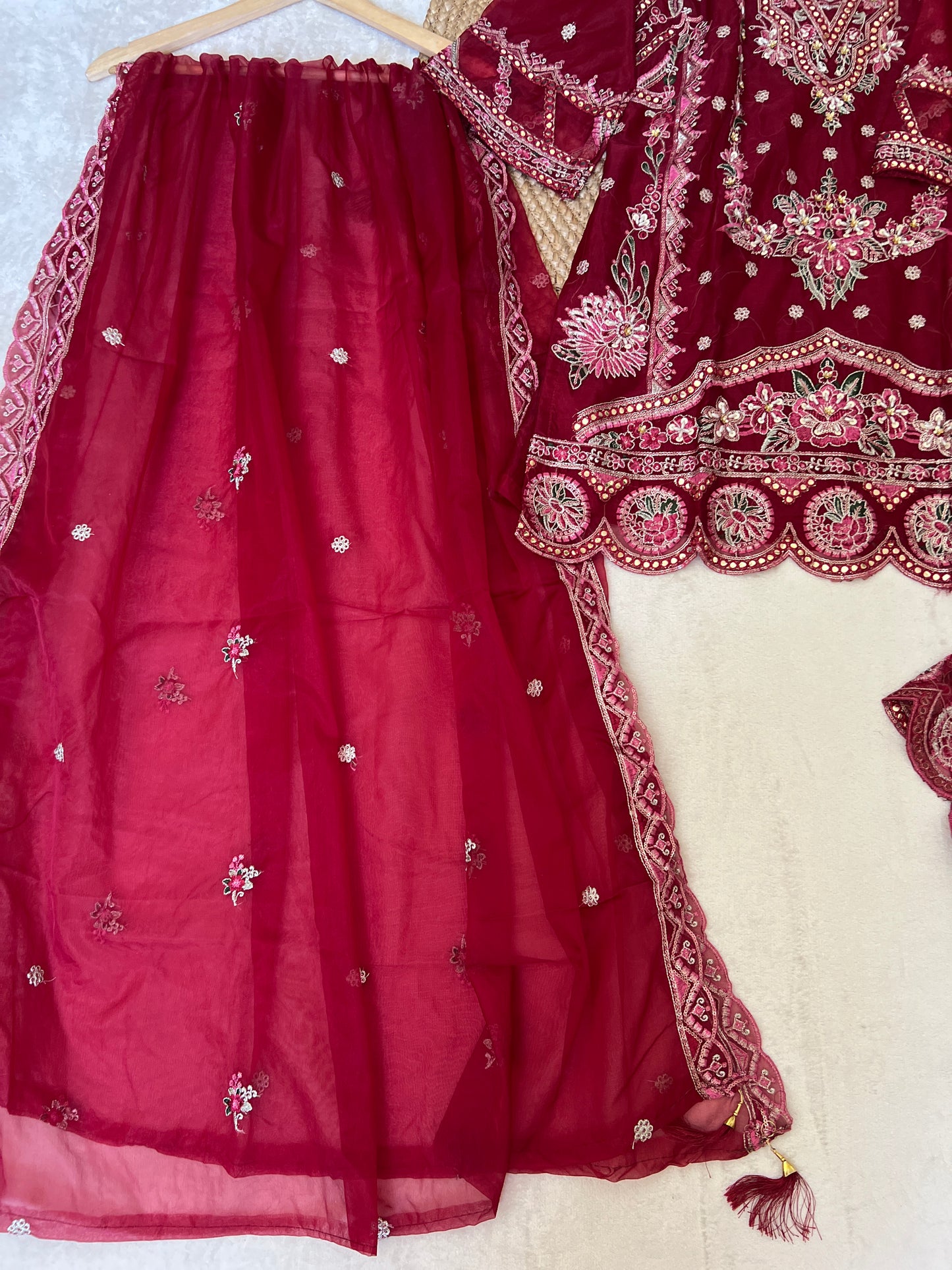 Premium Suit set soft organza material with full work CBRP