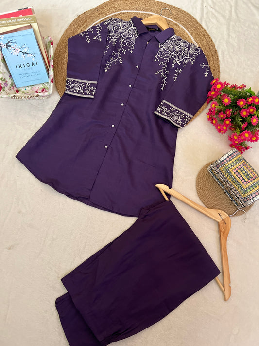 Cord set with fulll embroidery and sequins work