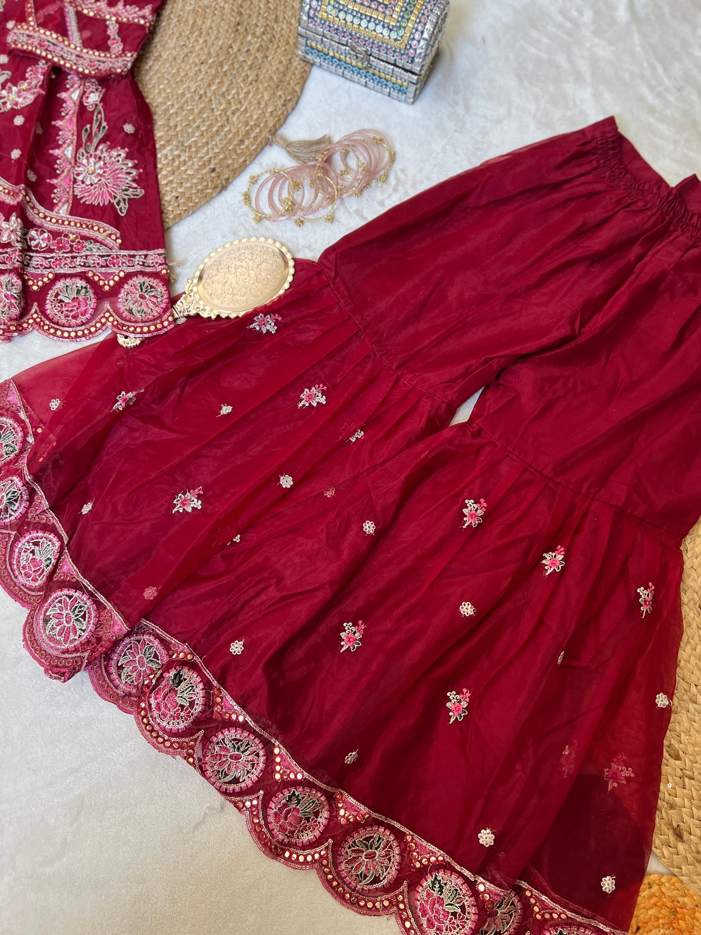 Premium Suit set soft organza material with full work CBRP
