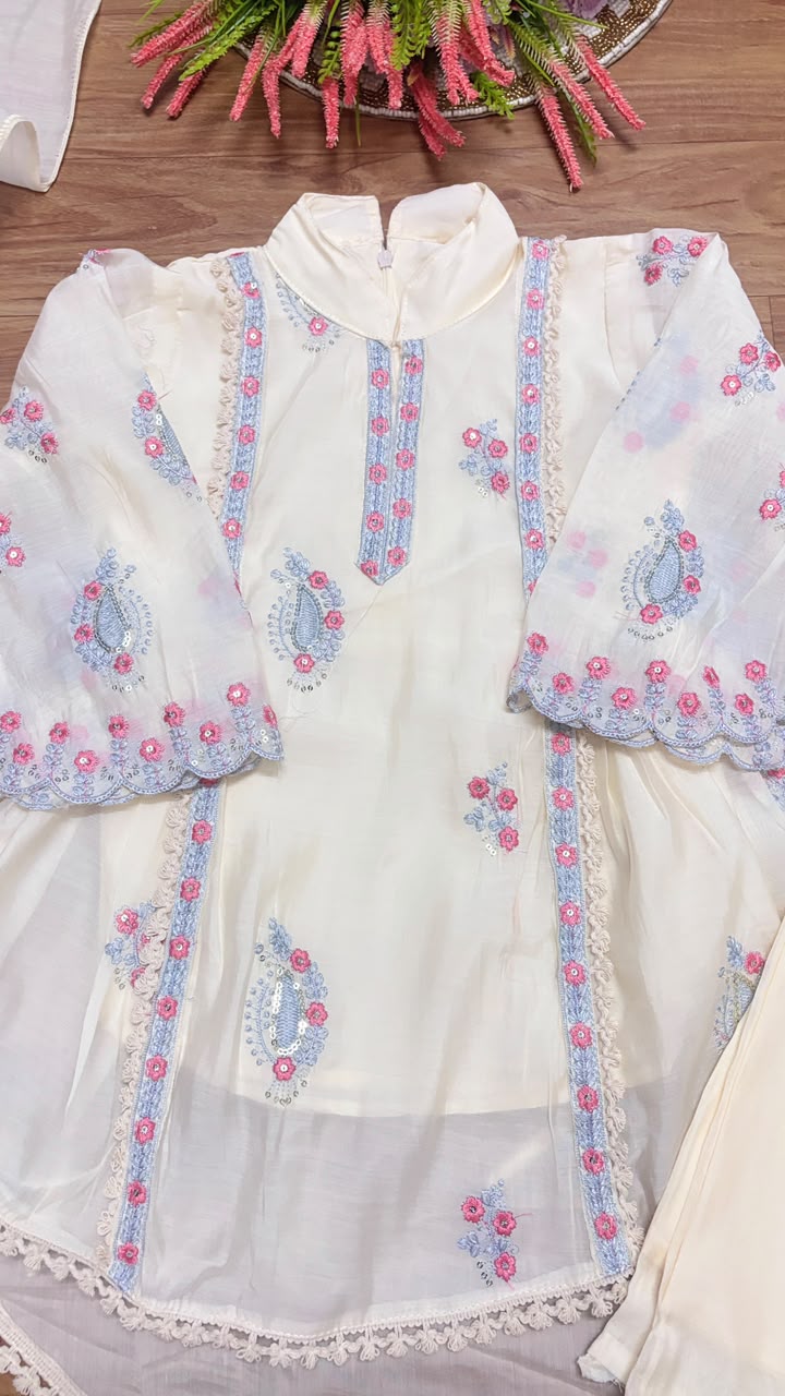 Kids wear full embroidery