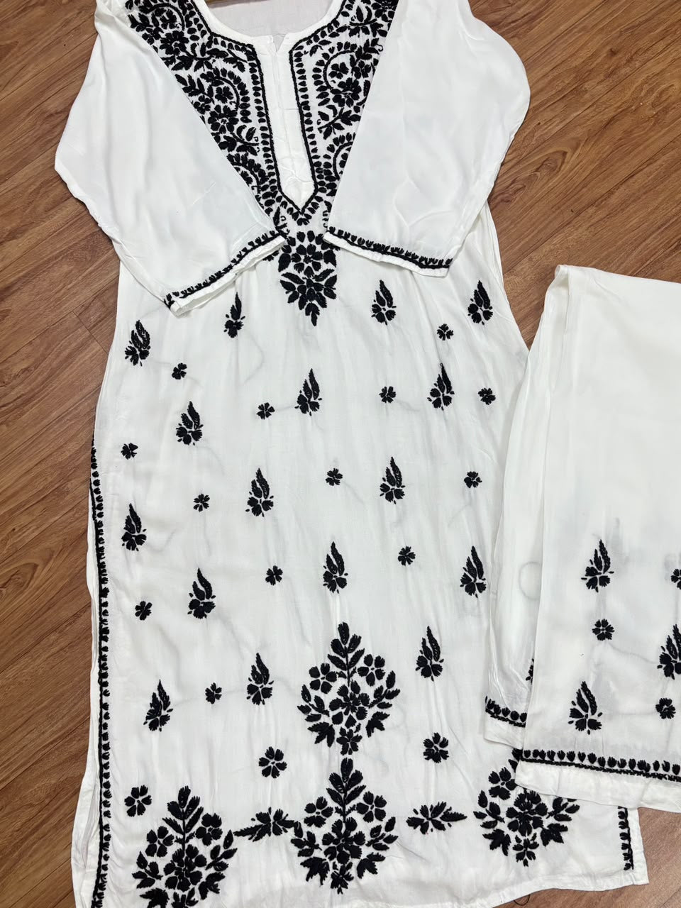 Rayon material chikankari