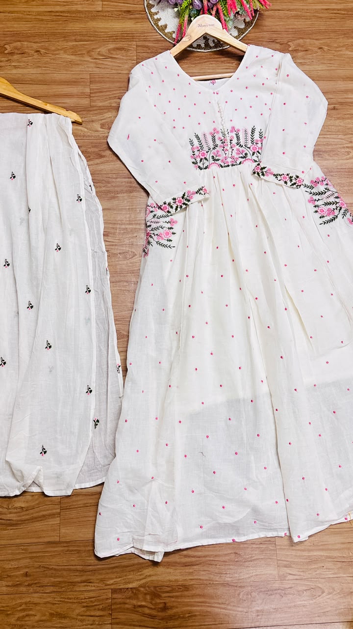 Mul cotton frock dupatta set