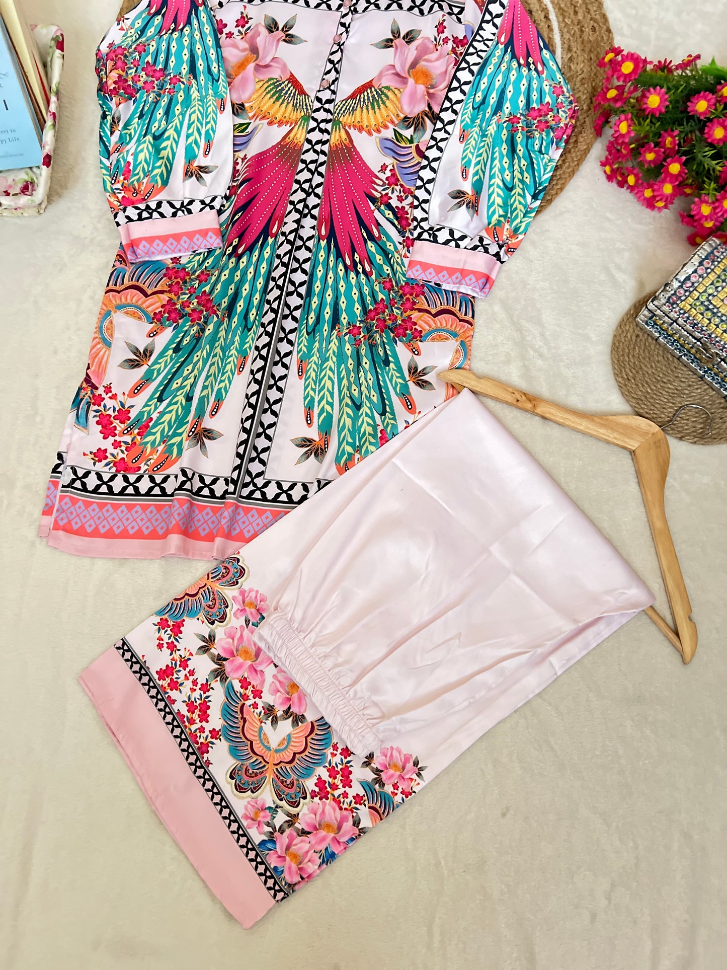 Cord set in Korean silk material
