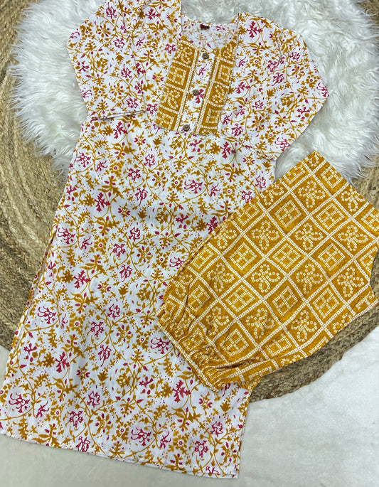 Cotton kurtie pant set