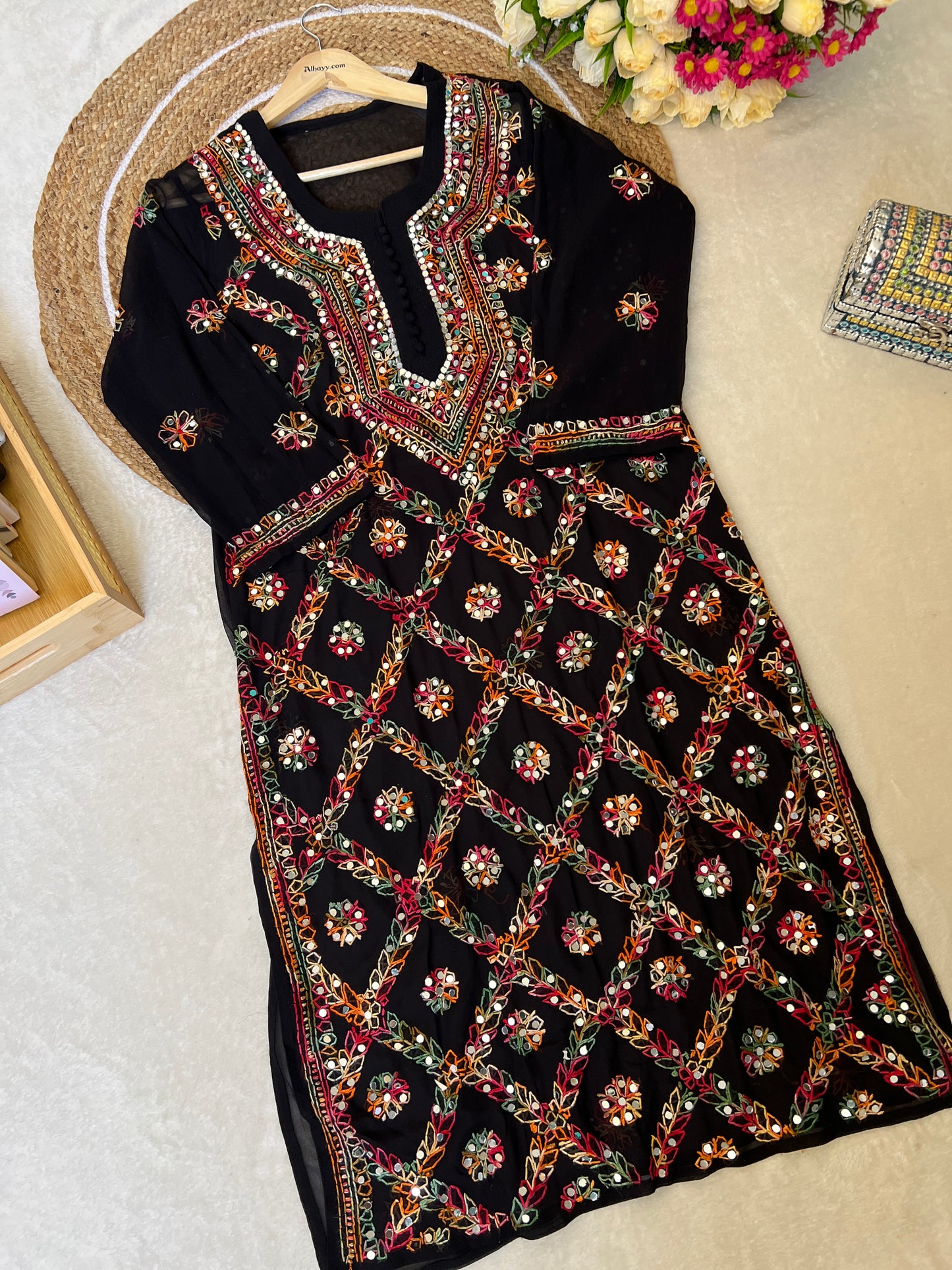 Pre booking - Mirror work kurtie