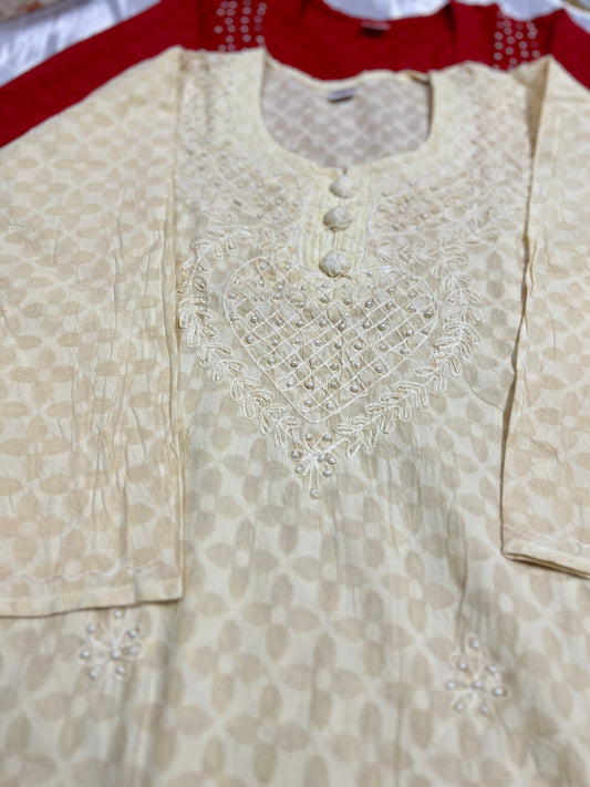 Cotton Chikankari kurti CBRP300