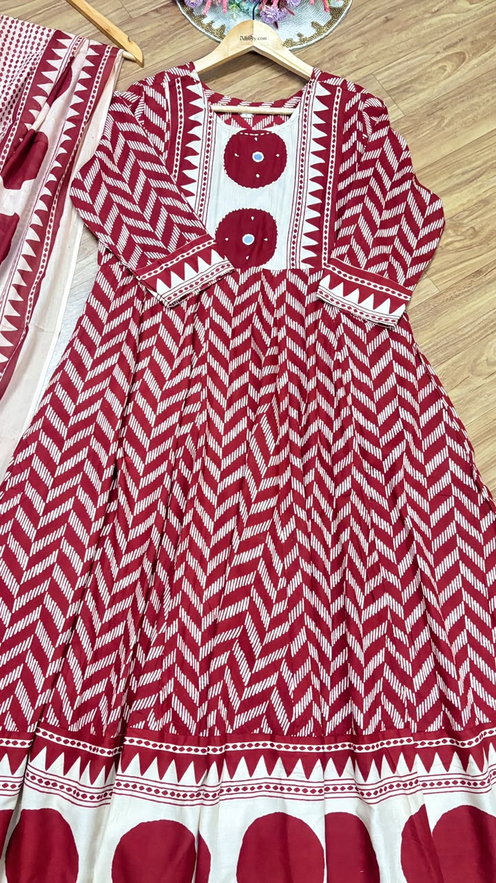 Frock dupatta set cotton