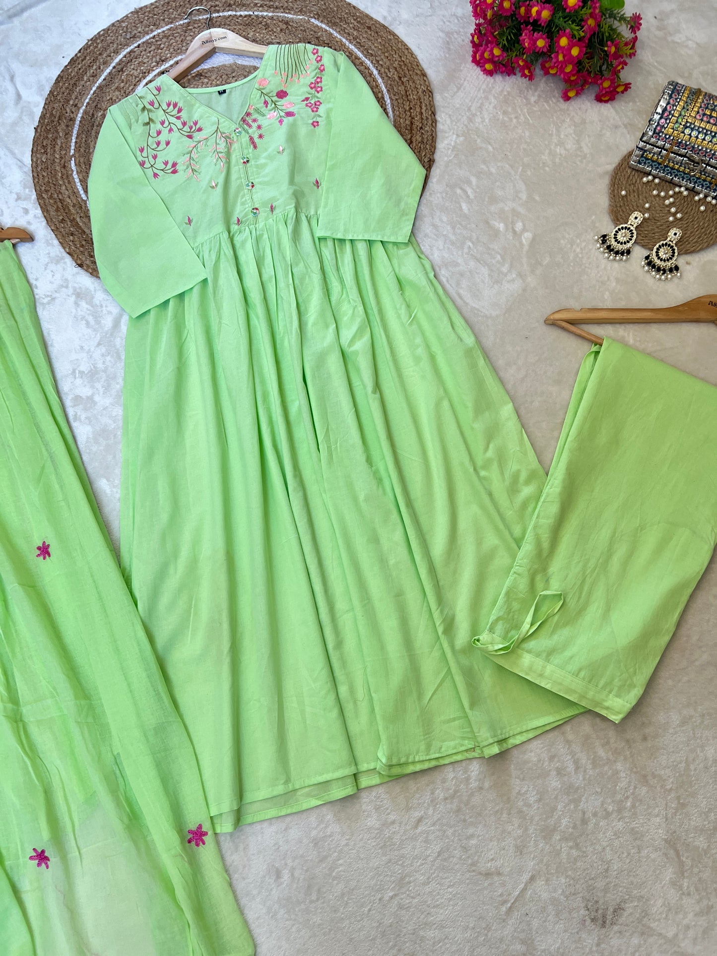 Cotton frock with embroidery