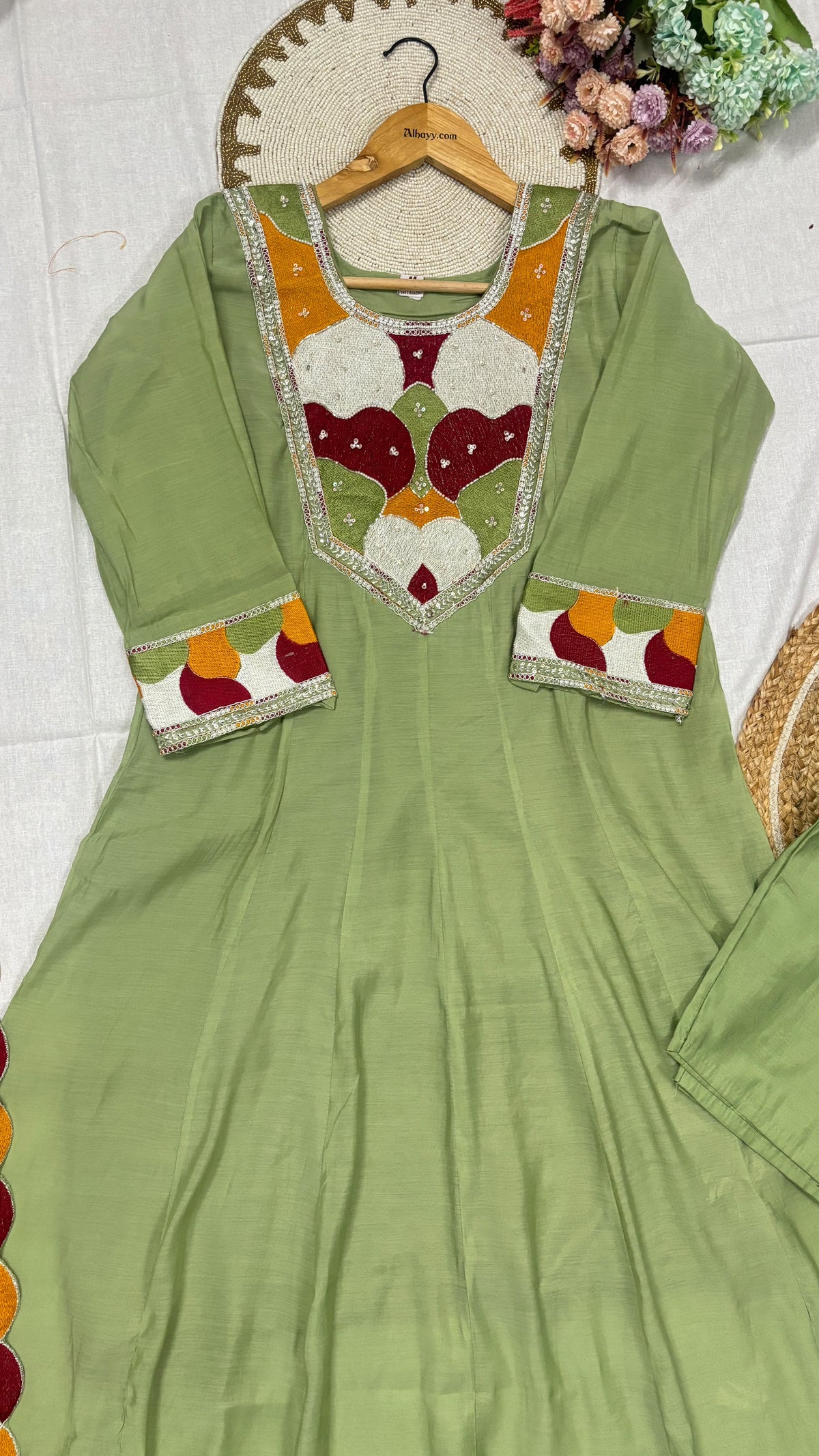 Mul chanderi suit set