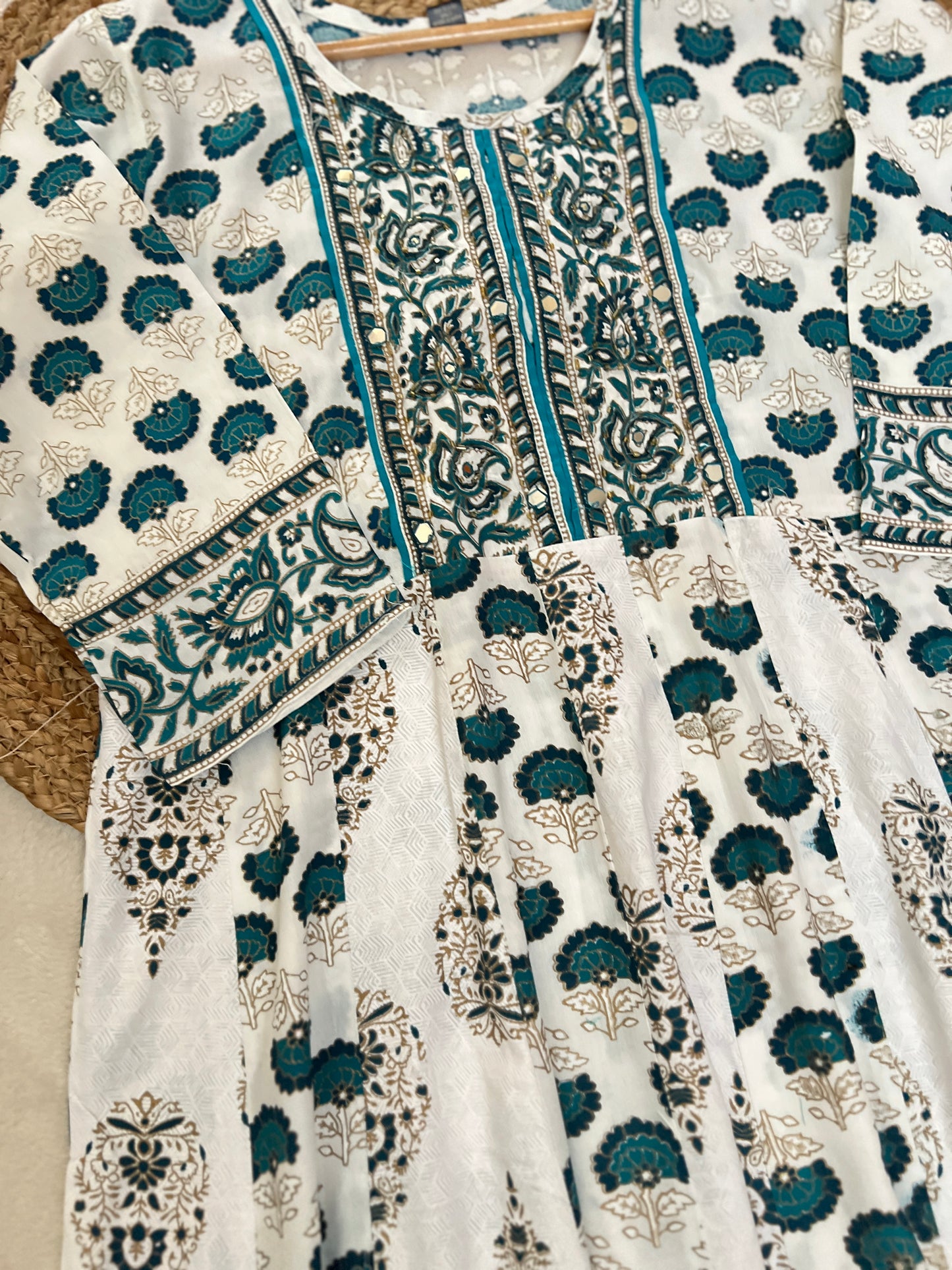 Premium soft cotton rayon frock dupatta set
