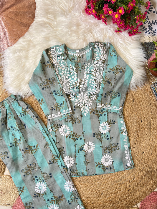 Kids dress chikankari