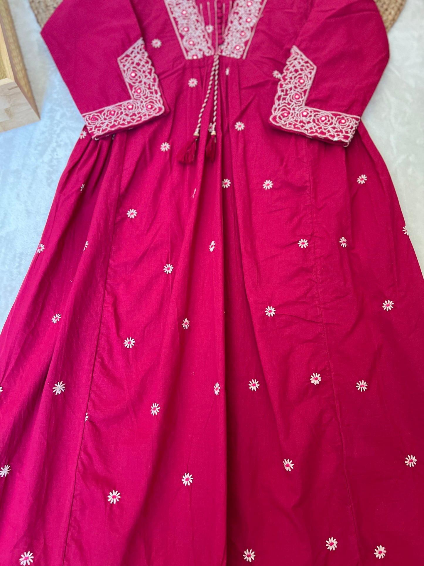 Cotton frock set full embroidery