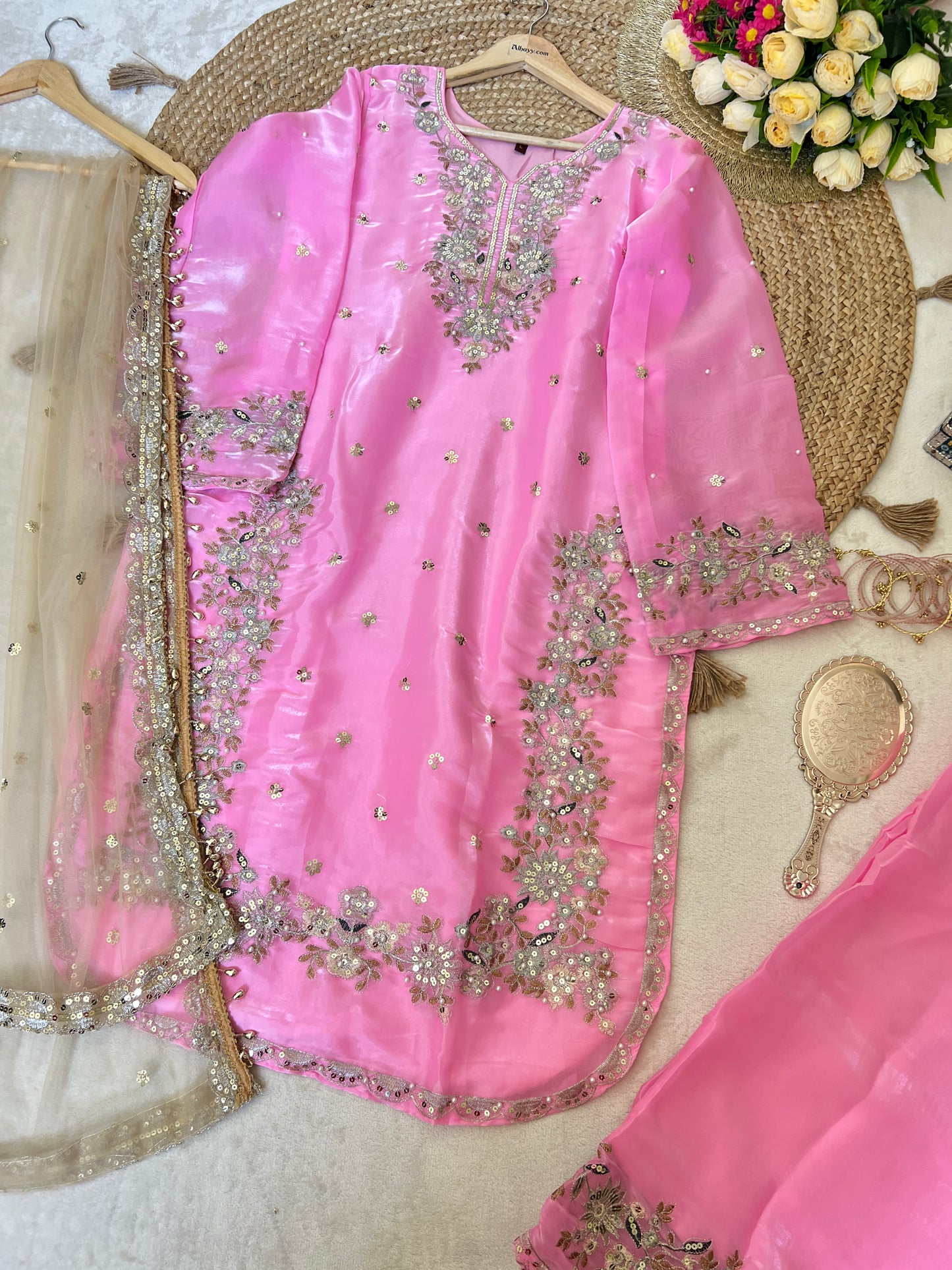Premium suit set with full pearl work and sequins work CBRP0034