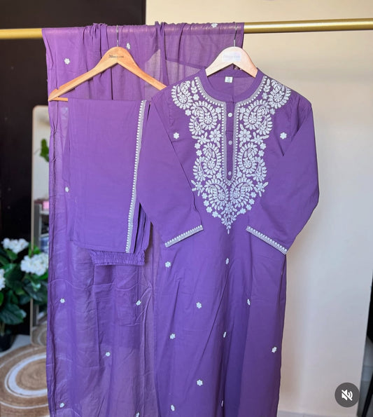Beautiful cotton dress with full embroidery