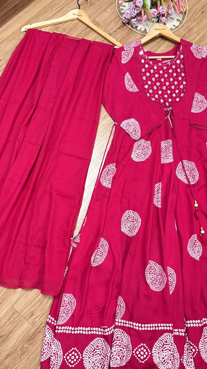 Frock dupatta set cotton