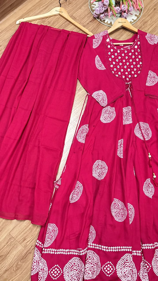 Frock dupatta set cotton