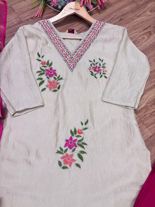 Tissue silk material suit