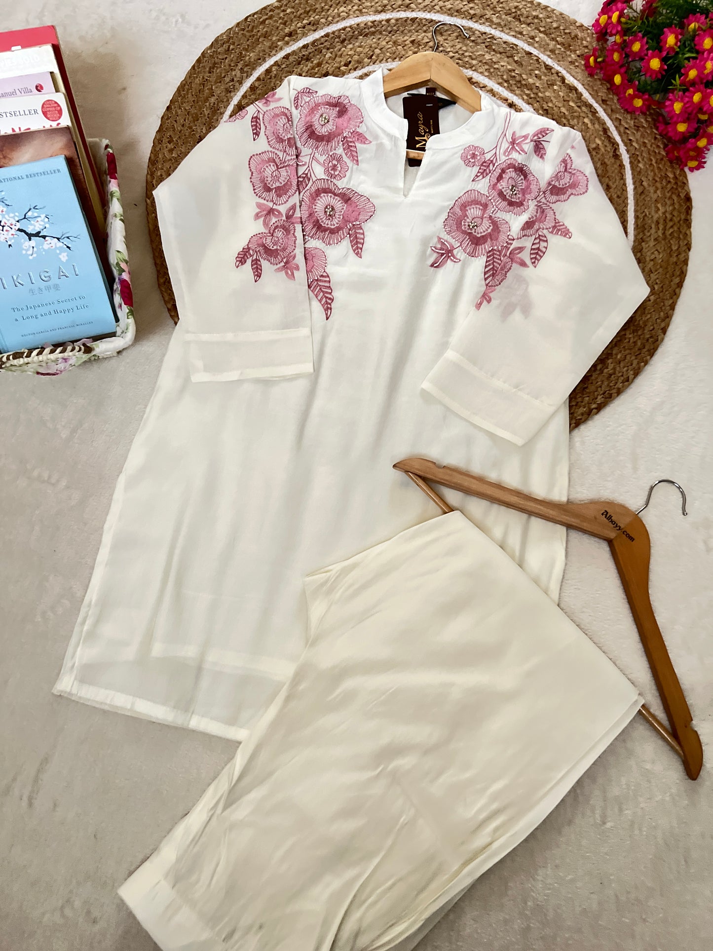 Premium roman silk material cord set