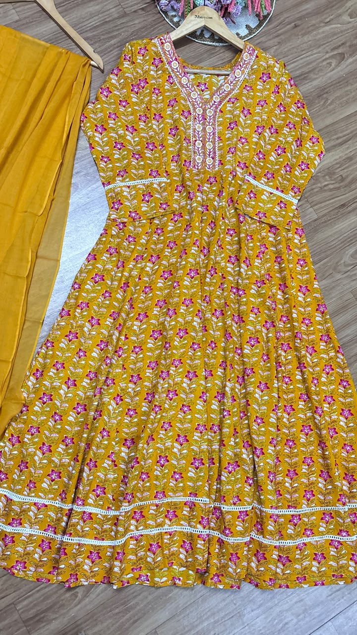 Cotton frock Dupatta set